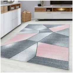 Tapis BOBOCHIC - Tapis Poils Courts FIORI Motif Graphique 120x170 Rose - Rose -BOBOCHIC Soldes 2022 37535207 2