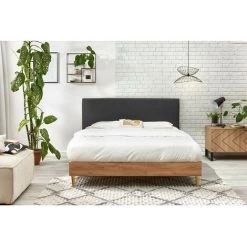 Lit BOBOCHIC - Lit 180x200 Cm NOA Avec Lattes Massives Pieds En Bois Naturel 180x200 Gris Anthracite - Gris Anthracite 9 Lit BOBOCHIC - Lit 180x200 Cm NOA Avec Lattes Massives Pieds En Bois Naturel 180x200 Gris Anthracite - Gris Anthracite -BOBOCHIC Soldes 2022 39493346 3