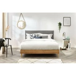 Lit BOBOCHIC - Lit 180x200 Cm CARA Avec Lattes Massives Pieds En Bois Naturel 180x200 Gris Anthracite - Gris Anthracite 9 Lit BOBOCHIC - Lit 180x200 Cm CARA Avec Lattes Massives Pieds En Bois Naturel 180x200 Gris Anthracite - Gris Anthracite -BOBOCHIC Soldes 2022 39493352 3