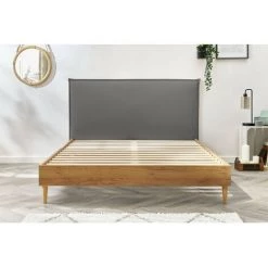 Lit BOBOCHIC - Lit 140x190 Cm CARA Avec Lattes Massives Pieds En Bois Naturel 140x190 Gris Anthracite - Gris Anthracite 10 Lit BOBOCHIC - Lit 140x190 Cm CARA Avec Lattes Massives Pieds En Bois Naturel 140x190 Gris Anthracite - Gris Anthracite -BOBOCHIC Soldes 2022 39493353 4