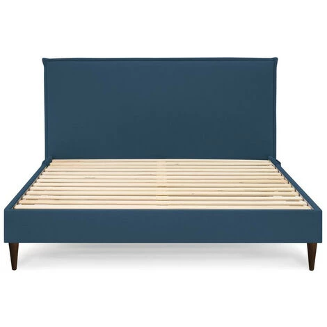 Lit BOBOCHIC - Lit 160x200 Cm SARY Avec Pochettes Et Lattes Massives Pieds En Bois Wengé 160x200 Bleu - Bleu 6 Lit BOBOCHIC - Lit 160x200 Cm SARY Avec Pochettes Et Lattes Massives Pieds En Bois Wengé 160x200 Bleu - Bleu – Image 4