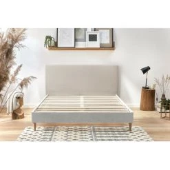 Lit BOBOCHIC - Lit 140x190cm STELLA Avec Lattes Massives Pieds En Bois Naturel 140x190 Gris - Gris 10 Lit BOBOCHIC - Lit 140x190cm STELLA Avec Lattes Massives Pieds En Bois Naturel 140x190 Gris - Gris -BOBOCHIC Soldes 2022 39493362 4