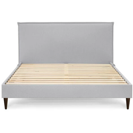 Lit BOBOCHIC - Lit 180x200 Cm SARY Avec Pochettes Et Lattes Massives Pieds En Bois Wengé 180x200 Gris - Gris 6 Lit BOBOCHIC - Lit 180x200 Cm SARY Avec Pochettes Et Lattes Massives Pieds En Bois Wengé 180x200 Gris - Gris – Image 4