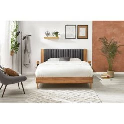 Lit BOBOCHIC - Lit 140x190 Cm SELENA Lattes Massives Pieds En Bois Naturel 140x190 Gris Anthracite - Gris Anthracite 9 Lit BOBOCHIC - Lit 140x190 Cm SELENA Lattes Massives Pieds En Bois Naturel 140x190 Gris Anthracite - Gris Anthracite -BOBOCHIC Soldes 2022 39493397 3