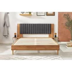 Lit BOBOCHIC - Lit 140x190 Cm SELENA Lattes Massives Pieds En Bois Naturel 140x190 Gris Anthracite - Gris Anthracite 10 Lit BOBOCHIC - Lit 140x190 Cm SELENA Lattes Massives Pieds En Bois Naturel 140x190 Gris Anthracite - Gris Anthracite -BOBOCHIC Soldes 2022 39493397 4