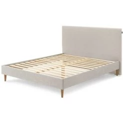 Lit BOBOCHIC - Lit 180x200cm STELLA Avec Lattes Massives Pieds En Bois Naturel 180x200 Beige - Beige