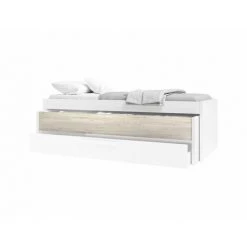 Lit Enfant BOBOCHIC - Lit Gigogne Avec 2 Tiroirs CANDIE Chêne Et Blanc 90x190 Cm - Chêne Et Blanc -BOBOCHIC Soldes 2022 39493403 3