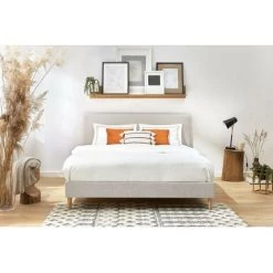 Lit BOBOCHIC - Lit 140x190cm STELLA Avec Lattes Massives Pieds En Bois Naturel 140x190 Beige - Beige 9 Lit BOBOCHIC - Lit 140x190cm STELLA Avec Lattes Massives Pieds En Bois Naturel 140x190 Beige - Beige -BOBOCHIC Soldes 2022 39493409 3