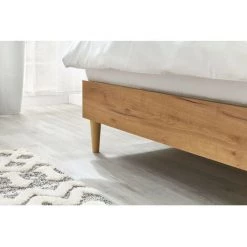 Lit BOBOCHIC - Lit 140x190 Cm AMELIA Avec Lattes Massives Pieds En Bois Naturel 140x190 Blanc - Blanc -BOBOCHIC Soldes 2022 39493415 5