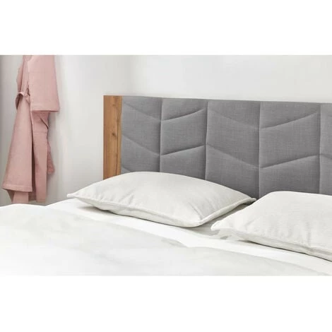 Lit BOBOCHIC - Lit 140x190 Cm LEONA Avec Lattes Massives Pieds En Bois Naturel 140x190 Gris Clair - Gris Clair 7 Lit BOBOCHIC - Lit 140x190 Cm LEONA Avec Lattes Massives Pieds En Bois Naturel 140x190 Gris Clair - Gris Clair – Image 5