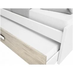 Lit Enfant BOBOCHIC - Lit Avec Un Tiroir CANDIE Chêne Et Blanc 90x190 Cm - Blanc Et Chêne -BOBOCHIC Soldes 2022 39493421 5