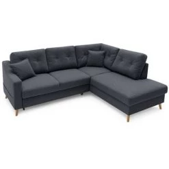 Canapés D'angle L Convertibles BOBOCHIC - Canapé D'angle L Convertible SWEDEN Angle Droit Gris Anthracite - Gris Anthracite