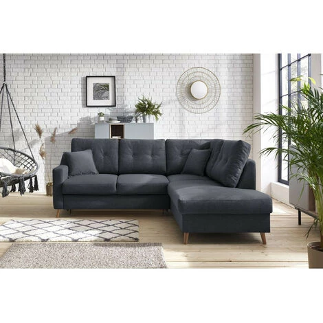 Canapés D'angle L Convertibles BOBOCHIC - Canapé D'angle L Convertible SWEDEN Angle Droit Gris Anthracite - Gris Anthracite 5 Canapés D'angle L Convertibles BOBOCHIC - Canapé D'angle L Convertible SWEDEN Angle Droit Gris Anthracite - Gris Anthracite – Image 3