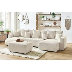 Canapé Panoramique Convertible BOBOCHIC - Canapé Panoramique Convertible Coffre ENVY Velours Côtelé Avec Pouf Beige - Beige 8 Canapé Panoramique Convertible BOBOCHIC - Canapé Panoramique Convertible Coffre ENVY Velours Côtelé Avec Pouf Beige - Beige -BOBOCHIC Soldes 2022 39673114 2