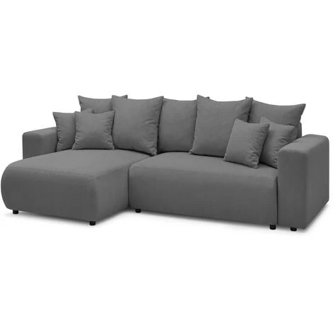 Canapés D'angle Convertibles BOBOCHIC - Canapé D'angle Réversible Convertible Coffre ENVY Velours Côtelé Gris 3 Canapés D'angle Convertibles BOBOCHIC - Canapé D'angle Réversible Convertible Coffre ENVY Velours Côtelé Gris