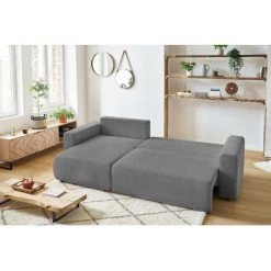 Canapés D'angle Convertibles BOBOCHIC - Canapé D'angle Réversible Convertible Coffre ENVY Velours Côtelé Gris 11 Canapés D'angle Convertibles BOBOCHIC - Canapé D'angle Réversible Convertible Coffre ENVY Velours Côtelé Gris -BOBOCHIC Soldes 2022 39673170 5