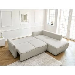 Bobochic Leon - Canapé D'angle Convertible - Avec Coffre - Style Contemporain - 5 Places - Droit Couleur - Beige - Beige 9 Bobochic Leon - Canapé D'angle Convertible - Avec Coffre - Style Contemporain - 5 Places - Droit Couleur - Beige - Beige -BOBOCHIC Soldes 2022 39948479 3