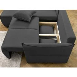 Bobochic Leon - Canapé D'angle Convertible - Avec Coffre - Style Contemporain - 5 Places - Gauche Couleur - Gris Foncé - Gris Foncé 10 Bobochic Leon - Canapé D'angle Convertible - Avec Coffre - Style Contemporain - 5 Places - Gauche Couleur - Gris Foncé - Gris Foncé -BOBOCHIC Soldes 2022 39948495 4