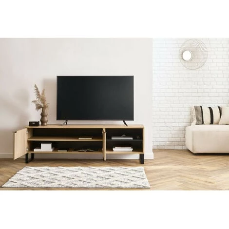 Meubles TV BOBOCHIC - Meuble TV 180 Cm ALVANA Chêne Et Noir - Chêne Et Noir 6 Meubles TV BOBOCHIC - Meuble TV 180 Cm ALVANA Chêne Et Noir - Chêne Et Noir – Image 4