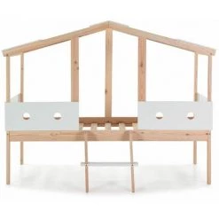 Lit Enfant BOBOCHIC - Lit Cabane 90x190 Cm MILANA Blanc - Blanc -BOBOCHIC Soldes 2022 40524840 3