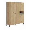 BOBOCHIC Armoire 4 Portes 150cm KAMILA Imitation Chêne - Bois Naturel -BOBOCHIC Soldes 2022 40744675 1