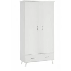 Armoires BOBOCHIC - Armoire 2 Portes 1 Tiroir VIOLETA - Blanc