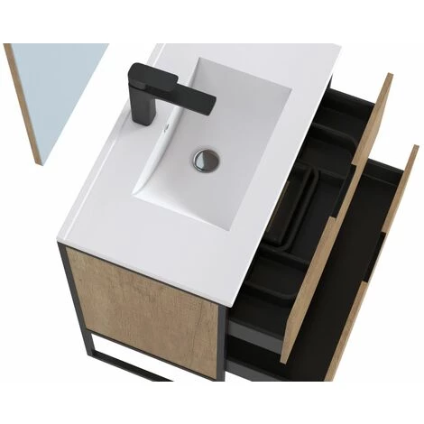 BOBOCHIC Ensemble De Salle De Bain 80 Cm Avec Colonne MAWA Chêne Clair - Bois Naturel 7 BOBOCHIC Ensemble De Salle De Bain 80 Cm Avec Colonne MAWA Chêne Clair - Bois Naturel – Image 5