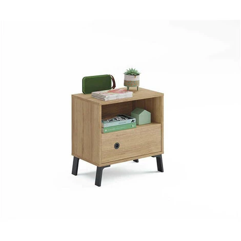 Table De Chevet BOBOCHIC - Chevet 1 Tiroir KAMILA Chêne - Chêne 3 Table De Chevet BOBOCHIC - Chevet 1 Tiroir KAMILA Chêne - Chêne