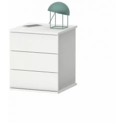 Table De Chevet BOBOCHIC - Chevet 3 Tiroirs LINA Blanc - Blanc -BOBOCHIC Soldes 2022 40744702 3