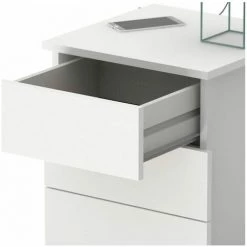 Table De Chevet BOBOCHIC - Chevet 3 Tiroirs LINA Blanc - Blanc -BOBOCHIC Soldes 2022 40744702 5