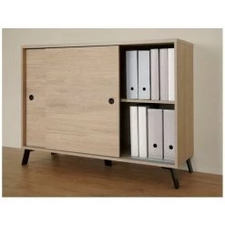 Buffets BOBOCHIC - Buffet 2 Portes Coulissantes KATYA Bois Clair - Bois Clair -BOBOCHIC Soldes 2022 40744705 4