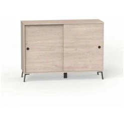 Buffets BOBOCHIC - Buffet 2 Portes Coulissantes KATYA Bois Clair - Bois Clair -BOBOCHIC Soldes 2022 40744705 5