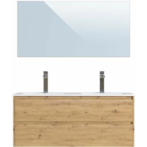 BOBOCHIC Meuble De Salle De Bain 120 Cm BAYO Chêne Clair - Bois Naturel 5 BOBOCHIC Meuble De Salle De Bain 120 Cm BAYO Chêne Clair - Bois Naturel – Image 3