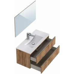 BOBOCHIC Meuble De Salle De Bain 100 Cm ARIA Chêne Foncé - Bois Naturel 10 BOBOCHIC Meuble De Salle De Bain 100 Cm ARIA Chêne Foncé - Bois Naturel -BOBOCHIC Soldes 2022 40744716 4