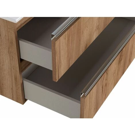 BOBOCHIC Meuble De Salle De Bain 100 Cm ARIA Chêne Foncé - Bois Naturel 7 BOBOCHIC Meuble De Salle De Bain 100 Cm ARIA Chêne Foncé - Bois Naturel – Image 5