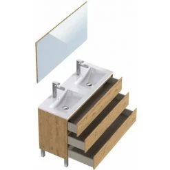 BOBOCHIC Meuble De Salle De Bain 120 Cm Avec Pieds BAYO Chêne Clair - Bois Naturel 10 BOBOCHIC Meuble De Salle De Bain 120 Cm Avec Pieds BAYO Chêne Clair - Bois Naturel -BOBOCHIC Soldes 2022 40744799 4