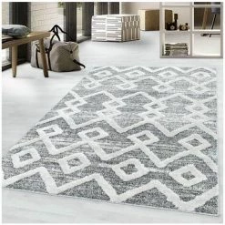 Tapis BOBOCHIC - Tapis Poils Courts AGDEA Motif Berbère 80x80 Gris - Gris -BOBOCHIC Soldes 2022 41612815 3