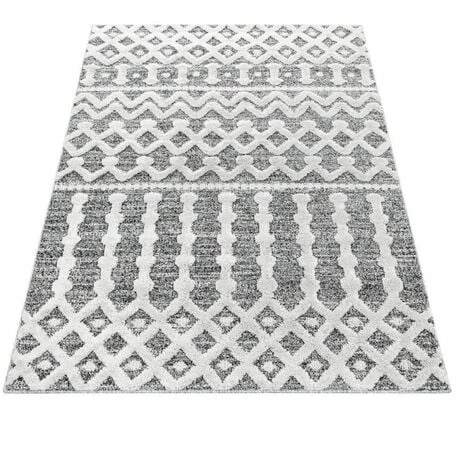 Tapis BOBOCHIC - Tapis Poils Courts MAROC Motif Berbère 80x80 Gris - Gris 4 Tapis BOBOCHIC - Tapis Poils Courts MAROC Motif Berbère 80x80 Gris - Gris – Image 2