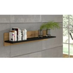 Etagères BOBOCHIC - Etagère Murale NUKA Chêne Et Noir - Bois -BOBOCHIC Soldes 2022 41918522 3