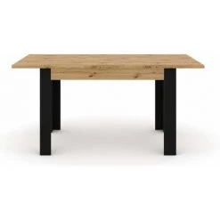Table à Manger BOBOCHIC - Table à Manger Extensible 120/160 Cm NUKA Chêne Et Noir - Bois -BOBOCHIC Soldes 2022 41918684 4