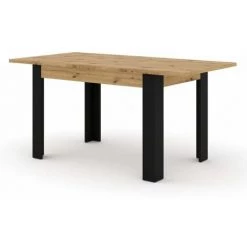Table à Manger BOBOCHIC - Table à Manger Extensible 120/160 Cm NUKA Chêne Et Noir - Bois -BOBOCHIC Soldes 2022 41918684 5
