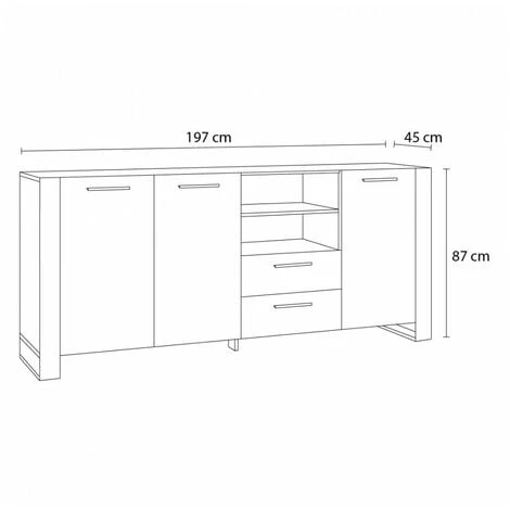 Buffets BOBOCHIC - Buffet 197 Cm NUKA Bois Et Noir - Noir Et Bois 7 Buffets BOBOCHIC - Buffet 197 Cm NUKA Bois Et Noir - Noir Et Bois – Image 5