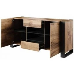 Buffets BOBOCHIC - Buffet 164 Cm NUNKI Bois Et Anthracite - Noir Et Bois -BOBOCHIC Soldes 2022 43314284 4