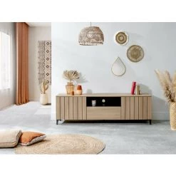 Meubles TV BOBOCHIC - Meuble TV 180 Cm JULES Chêne - Bois Naturel 8 Meubles TV BOBOCHIC - Meuble TV 180 Cm JULES Chêne - Bois Naturel -BOBOCHIC Soldes 2022 44651506 2
