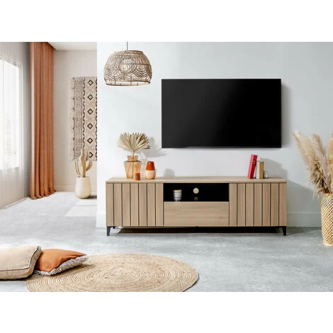 Meubles TV BOBOCHIC - Meuble TV 180 Cm JULES Chêne - Bois Naturel 5 Meubles TV BOBOCHIC - Meuble TV 180 Cm JULES Chêne - Bois Naturel – Image 3