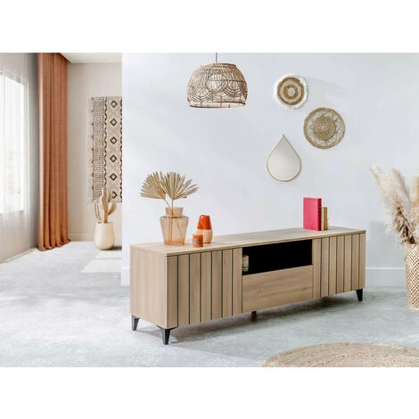 Meubles TV BOBOCHIC - Meuble TV 180 Cm JULES Chêne - Bois Naturel 6 Meubles TV BOBOCHIC - Meuble TV 180 Cm JULES Chêne - Bois Naturel – Image 4