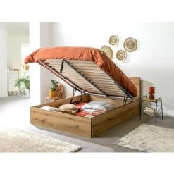 Lit BOBOCHIC - Lit Coffre JULIEN Bois Rustique 160x190 -BOBOCHIC Soldes 2022 44748309 3