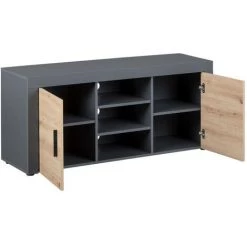 Meubles TV BOBOCHIC - Meuble TV 132 Cm PAMELA Imitation Chêne Et Gris - Gris -BOBOCHIC Soldes 2022 44825902 3