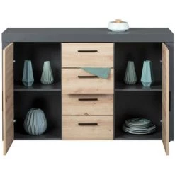 Commodes BOBOCHIC - Commode 4 Tiroirs 2 Portes PAMELA Imitation Chêne Et Gris - Gris 10 Commodes BOBOCHIC - Commode 4 Tiroirs 2 Portes PAMELA Imitation Chêne Et Gris - Gris -BOBOCHIC Soldes 2022 44826111 4