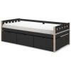 Lit Enfant BOBOCHIC - Lit Avec 3 Grand Tiroirs 90x190 Cm RAFI Pin Massif Et Noir - Noir Et Bois -BOBOCHIC Soldes 2022 46462306 1